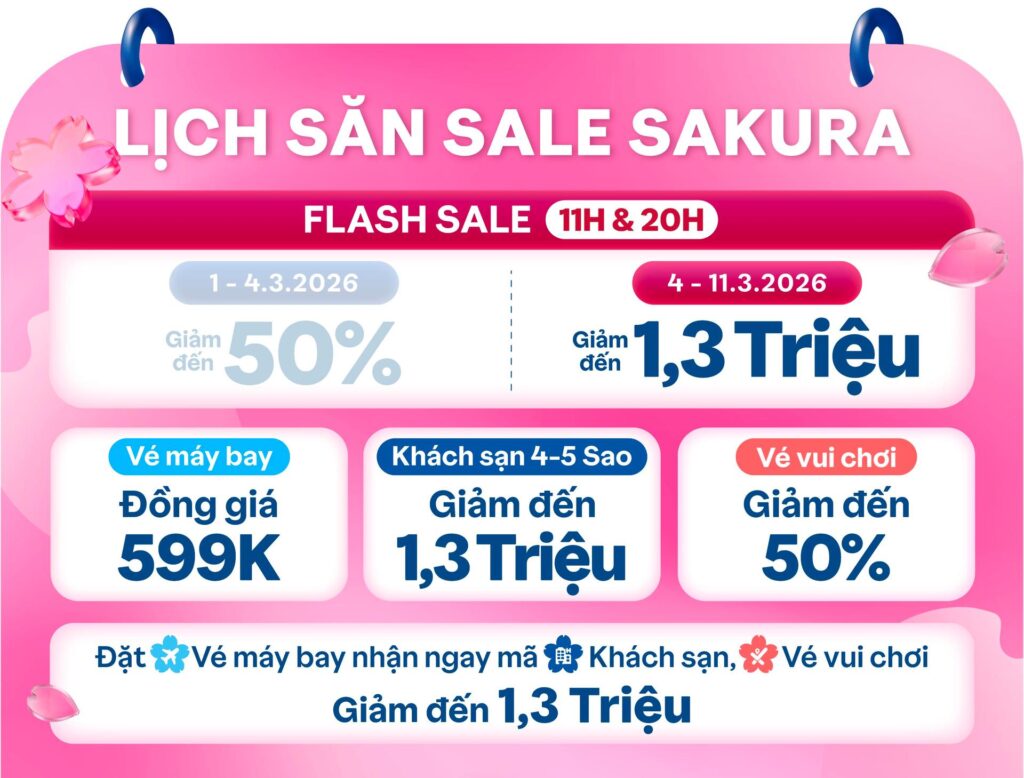 Lịch săn sale sakura Traveloka
