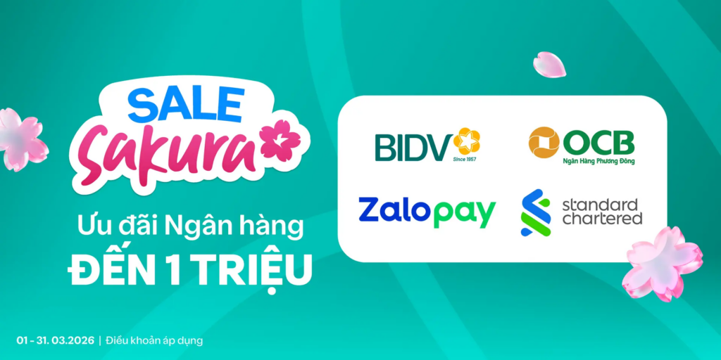 Ưu đãi Ngân hàng, thẻ tín dụng, thanh toán trả sau Traveloka - Sale Sakura